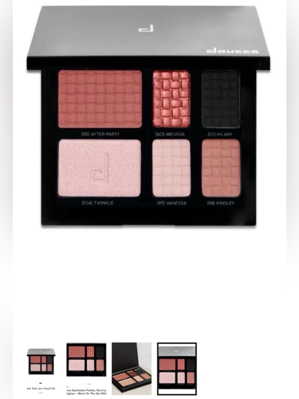 Doucce Eyeshadow Palette, Illuminating Highlighter + Blush On The Go NEW